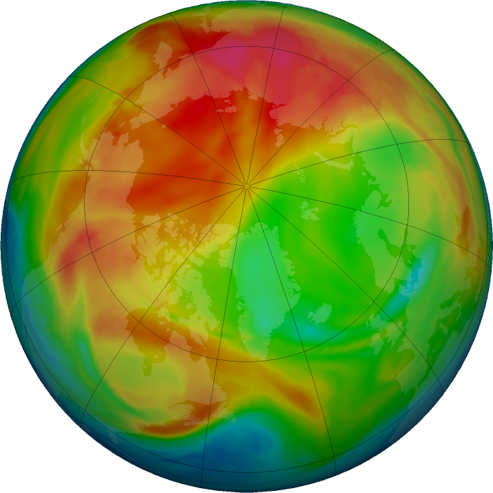 Arctic ozone map for 17 January 2024